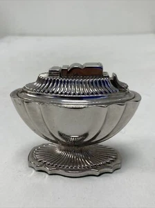Vintage Push Button Semi Automatic Silver Tone Petrol Table Lighter Estate Find - Picture 1 of 15