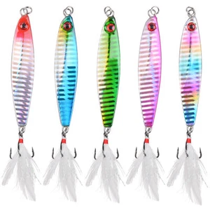 5pcs Saltwater Jigging Spoons Lures Fishing Spoons Metal Jig Casting Trolling - Picture 1 of 12
