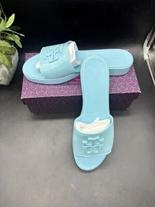 Tory Burch Eleanor Jelly Slides /Sandals Island Blue Sz 11 New In Box Nice! - Picture 1 of 11