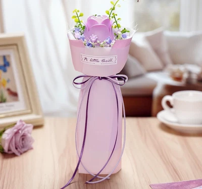 Rompecabezas de flores de plástico ROKRE 3D rosa púrpura flores artificiales kits hágalo usted mismo regalos de Navidad Foto 1 de 4