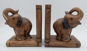 Zwei elefantöse Buchstützen, Holz, Elefanten - Bild 1 von 4