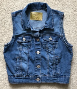 Amethyst Jeans Junior Baumwollmischung blau Denim Weste Medium Wash - Größe Medium - Bild 1 von 6