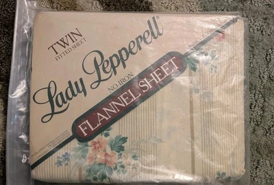 Lady Pepperell TWIN  FItted Sheet NEW VINTAGE Floral Flannel - Image 1 of 2