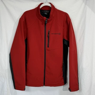 Free Country Softshell Jacket Men's Large Red Black Zip Up Windproof Outdoor, - Image 1 of 4