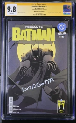 ABSOLUTE BATMAN #1 BATMAN DAY SPECIAL EDITION CGC 9.8 SS SIGNED NICK DRAGOTTA - Image 1 of 2