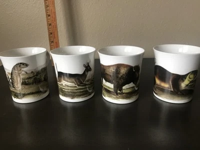 Queen’s Horchow Fine Bone China Mugs Set of 4 Wildlife Animals Made in England - Image 1 of 4