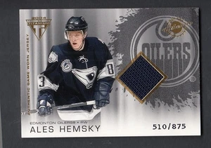 2003-04 Pacific Private Stock Titanium Jersey Oilers #154 - ALES HEMSKY /875 - Picture 1 of 1