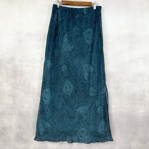 Carole Little Sheer Paisley Skirt Size 12 Floral Lining Whimsy Western Boho VTG - Picture 1 of 13