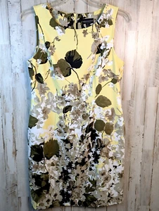 Connected Apparel Dress Size 8 Floral Forest Fairy Y2K Sheath Office Sleeveless - Picture 1 of 8