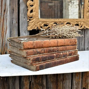 Antique 1806 Inquisitions Post Mortem Latin Leather Books George III Set of 4 - Picture 1 of 11