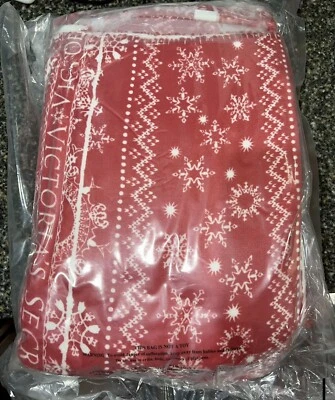 Victoria Secret HOLIDAY ACONCHEGANTE COBERTOR SHERPA LOGOTIPO Vermelho Branco 50x60 Novo - Imagem 1 de 3