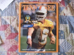 1996 FLORIDA GATORS TENNESSEE PROGRAMMA VOLONTARI DANNY WEURFFEL PEYTON MANNING - Foto 1 di 3