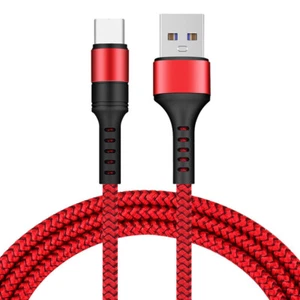 Cable USB / Type-C Charge Rapide 3A Nylon Renforce Rouge 2M Pour Samsung A13 / - Imagen 1 de 4