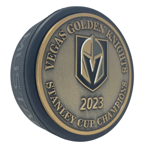 Vegas Golden Knights Stanley Cup Champions Puck - Gold Medallion Cover