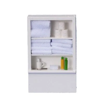 MELODY JANE Dolls House Bathroom Shelf Unit & White Accessories 1:12 Furniture