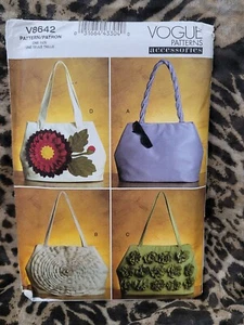 BOLSOS DE MANO VOGUE Accesorios Costura Patrón V8642 Sin Cortar (1363 - Imagen 1 de 2
