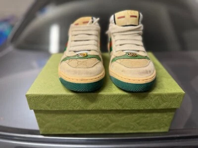 古驰 Screener 运动鞋面料和皮革中性儿童 30 码“优秀” — 第 1/4 张图片