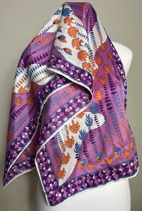 Vintage 1950 japanischer abstrakter Blumenschal lang rechteckig Acetat 44 x 13 - Bild 1 von 9