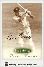 1996 Futera Cricket Heritage Collection Signature Card NO28 Peter Burge