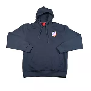 Atletico Madrid Mens XL Black Hoodie Soccer Activewear Loungewear - Picture 1 of 6