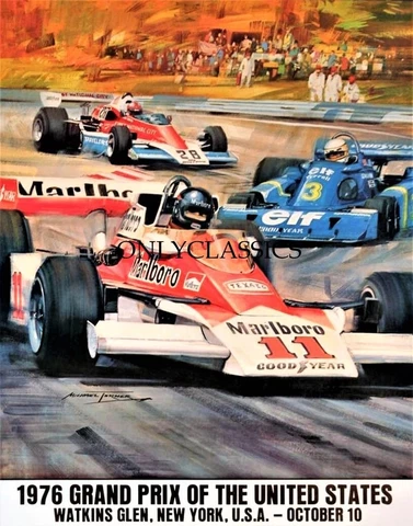 1976 Grand Prix of The United States, Watkins Glen 12x16 Poster Formula One Cars Cover