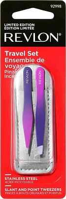 Revlon Mini Tweezer Set To Go, Slant and Point Tip Tweezers, Made with Stainless - Image 1 of 2