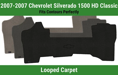 Tapete frontal Lloyd Loop para '07 Silverado 1500 HD com contorno preto Chevy Bowtie - Imagem 1 de 4