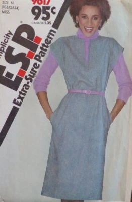 Simplicity Sewing Pattern 9617 Misses Jumper Pullover Sizes 10-14 VTG 80s UNCUT - Image 1 of 4