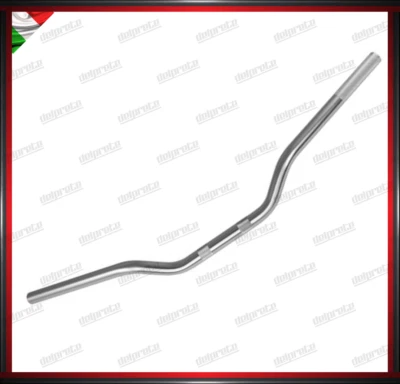 MANUBRIO ANODIZZATO ARGENTO OFF ROAD CROSS PIEGA MEDIA 22MM UNIVERSALE ALLUMINIO - Immagine 1 di 2