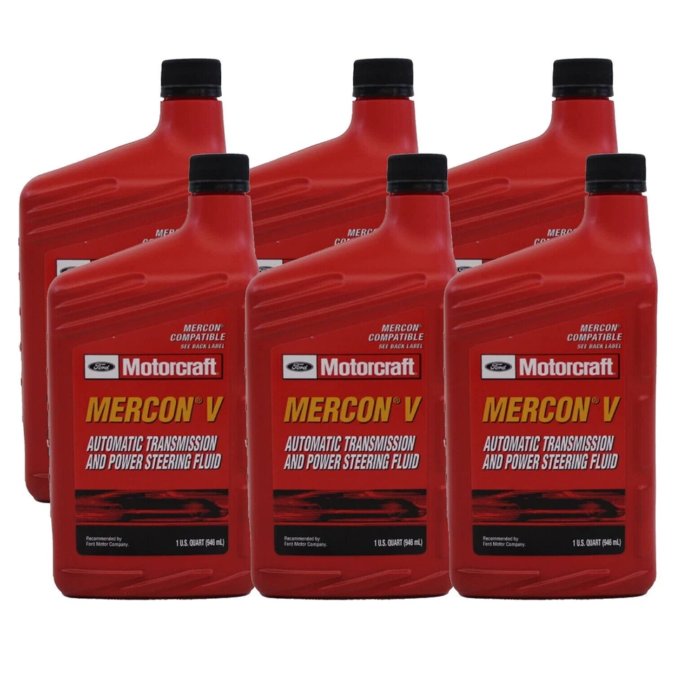 Motorcraft Transmission Fluid 6 Quarts Mercon V FNR5 AT XT5QMC For Ford - Image 1 of 4