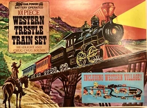 DE COLECCIÓN DURHAM IND. Juego de tren caballete occidental 1975 #1226 a batería como nuevo - Imagen 1 de 7