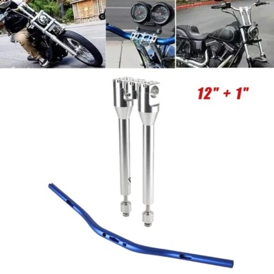 1-1/4" 32mm Handlebars Risers 12" 13" For Harley Davidson Dyna Softail Sportster - Image 1 of 4