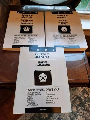 Dodge Chrysler Omni Shadow Daytona 1987 cargador taller manual de reparación nuevo 3 Foto 1 de 4