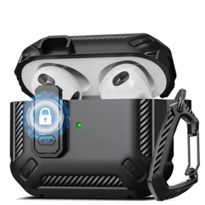 Military Hard Shell Protective Armor Lock Case Cover for AirPods 4th Gen 2024 - Picture 1 of 15