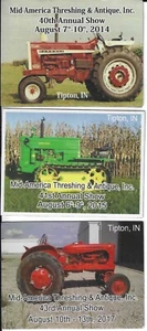 3 imanes de 2014-2017 MID-AMÉRICA TRILLA Y EXPOSICIÓN ANTIGUA en Tipton, IN - Imagen 1 de 2