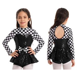 Girls Sequins Ballet Dance Dress Leotard Jazz Halloween Clown Cosplay Costume - Picture 1 of 39