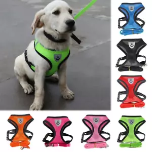 Dog Harness Puppy Pet Soft Adjustable Comfortable Reflective Breathable Vest - Picture 1 of 20