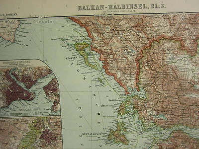 1907 DATED MAP BALKAN PENINSULA TURKEY RUMANIA SERBIA BULGARIA ATHENS - Image 1 of 4