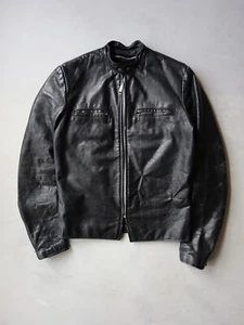 Vintage 70s Brooks Biker Jacket Cafe Racer Size S Black Talon Zipper Made in USA - Picture 1 of 15