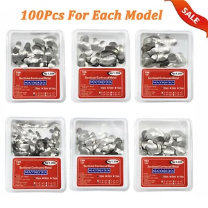 100 Pcs Dental Sectional Contoured Metal Matrices Refill Matrix Band Ledge 35um - Picture 1 of 14