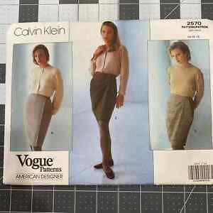 Vogue Pattern American Designer Calvin Klein 2570 Uncut Sewing Skirt VTG 14 - 18