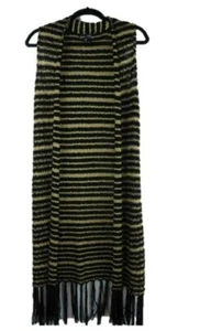 RXB Strickjacke schwarz gold metallic gestreift ärmellos vorne offen Pullover Gr. S - Bild 1 von 12