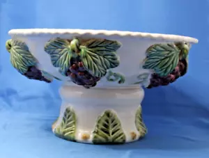Pedestal Wash Bowl Grape Bunch Ceramic Tuscan Bathroom Decorative - Picture 1 of 5