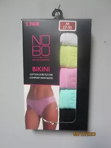 Biancheria intima elastica a costine bikini donna 5 pr cotone massello taglia M (7-9) - Foto 1 di 2