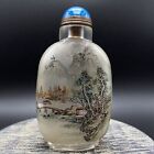 Collection Chine ancienne glaçure de Pékin peinture intérieure belle bouteille à tabac paysage