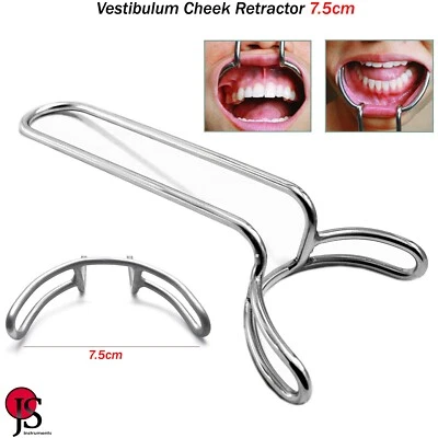 Vestíbulo dental retractor labio mejillas 7,5 cm abridor bucal instrumentos quirúrgicos Foto 1 de 4