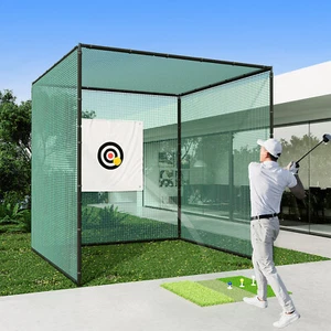 10X10X10FT Golf Driving Cage Practice Net For Swing Hitting Kit W/Training Aid - Picture 1 of 24