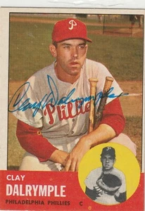 Clay Dalrymple signed 1963 Topps Karte Philadelphia Phillies Autogramm - Bild 1 von 1