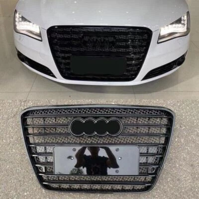 Rejilla de parachoques delantero tira negra para Audi 2011-2013 A8 S8 D4 estilo W12 Foto 1 de 4