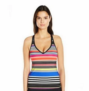 JAG Reactive Striped Cross-Back Tankini Top - NWT - Picture 1 of 2